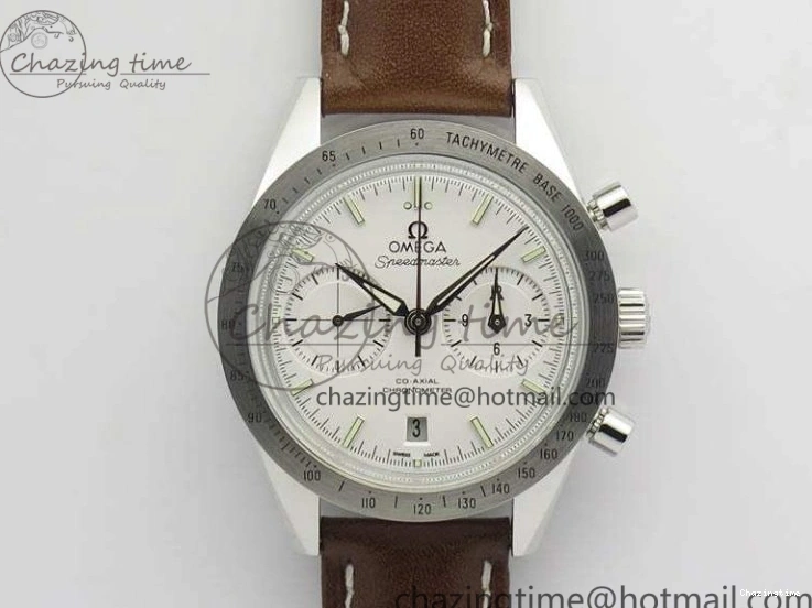1221 Speedmaster ’57 Co-Axial OMF 1:1 Best Edition White Dial Silver Markers A9300 (Free Leather Strap) Efficient 8133